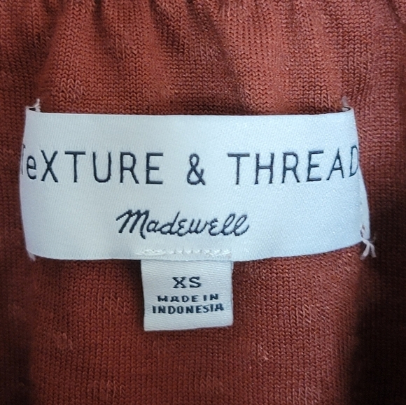 Madewell Texture & Thread | Rust Swiss Dot Cap Sleeve Blouse Size XS - Picture 3 of 4